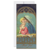 Vintage Madonna and Child Christmas Personalized Rack Card