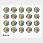 Vintage Madonna and Child Christmas Round Stickers