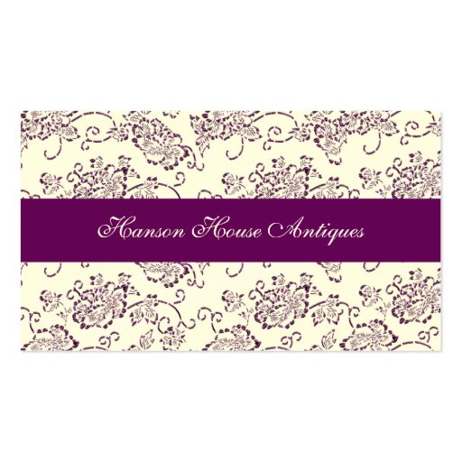 Vintage Magenta and Cream Roses Business Card
