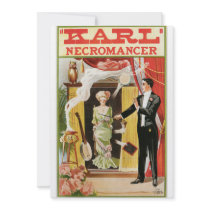 Vintage Magic Poster Karl Necromancer 1910 Personalized Invitations