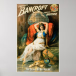 Vintage Magic Poster, Magician Frederick Bancroft Poster