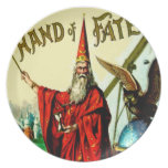 Vintage Magic Wizard Merlin Fate Litho Label Art Dinner Plate