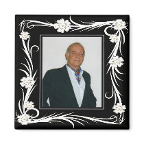 Vintage Magnet Vintage Floral Add Your photo