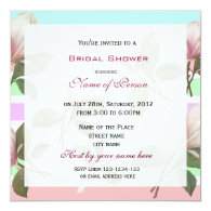 Vintage magnolia floral bridal shower custom invites