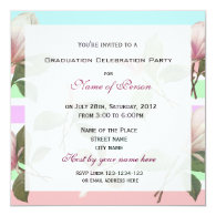 Vintage magnolia floral graduation party custom invite
