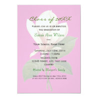 Vintage magnolia flower graduation party personalized invites