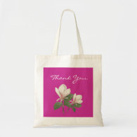 vintage magnolia flower wedding thank you tote bag