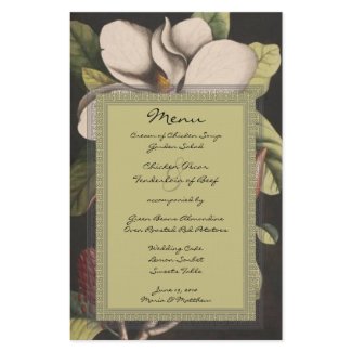Vintage Magnolia Wedding Menu stationery