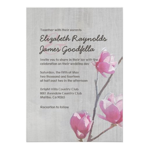 Vintage Magnolias Wedding Invitations