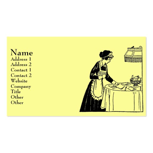 Vintage Maid Business Card Template (front side)