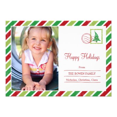 Vintage Mail Holiday Photo Cards