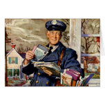 Vintage Mailman Christmas Card