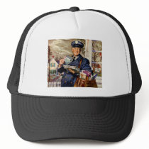 Vintage Mailman Delivering Letters Mesh Hat