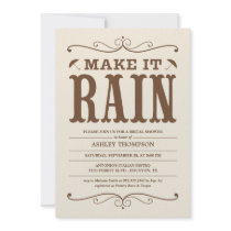 Vintage Make it Rain Bridal Shower Invitations