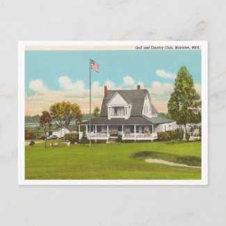 Vintage Manistee Golf & Country Club postcard