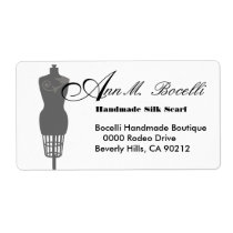 Vintage Mannequin Dress Form  Business Custom Shipping Label