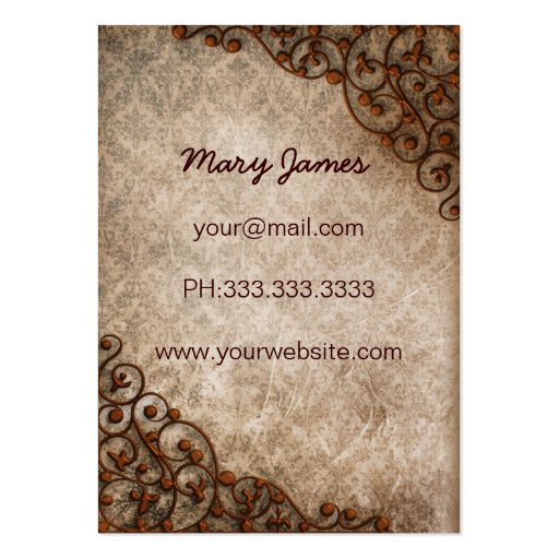 vintage mannequin fashion business cards (back side)