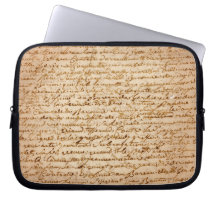 Vintage manuscript parchment laptop computer sleeves