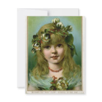 Vintage *Many Happy Returns* Christmas Girl Personalized Invite