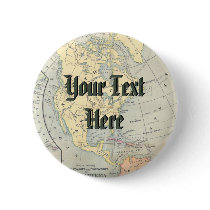 Vintage Map Button