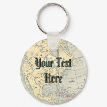 Vintage Map Keychain