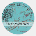 Vintage Map Library Sticker