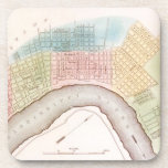 Vintage Map New Orleans Louisiana LA Pastels Gift Coasters