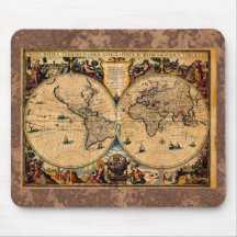Vintage Map Nova totius terrarum 1625 Mousepads