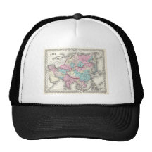 Vintage Map of Asia (1855) Mesh Hat