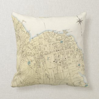 Vintage Map of Bar Harbor Maine (1897) Throw Pillows