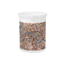 Vintage Map of Berlin Germany (1894) Drink Pitcher