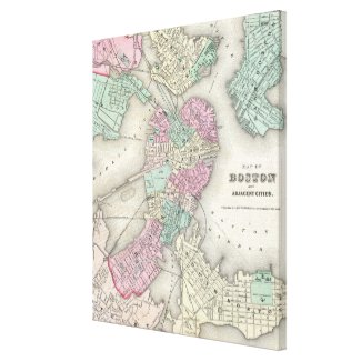 Vintage Map of Boston Harbor (1857) Stretched Canvas Prints