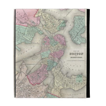 Vintage Map of Boston Harbor (1857) iPad Folio Cover