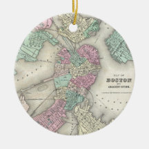 Vintage Map of Boston Harbor (1857) Ornaments