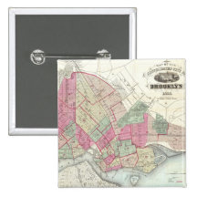 Vintage Map of Brookyln (1868) Buttons