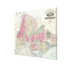 Vintage Map of Brookyln (1868) Gallery Wrap Canvas