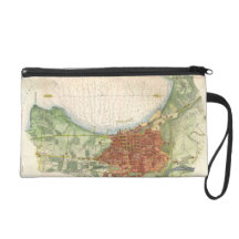 Vintage Map of Burlington Vermont (1872) Wristlet