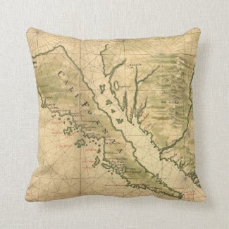 Vintage Map of California (1650) Throw Pillow