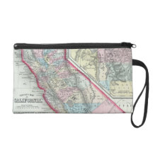 Vintage Map of California (1860) Wristlet Purses