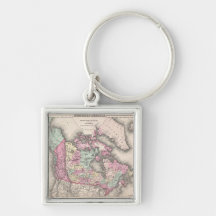 Vintage Map of Canada (1857) Keychain