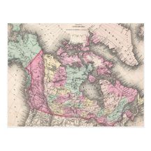 Vintage Map of Canada (1857) Postcards