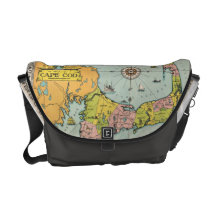 Vintage Map of Cape Cod Commuter Bags