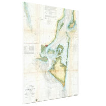 Vintage Map of Cape Fear (1857) Gallery Wrap Canvas