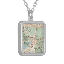 Vintage Map of Central Park (1860) Custom Necklace