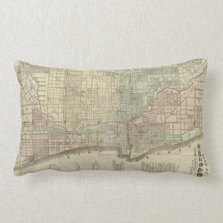 Vintage Map of Chicago (1857) Pillow