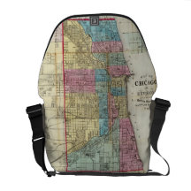 Vintage Map of Chicago (1869) Messenger Bags