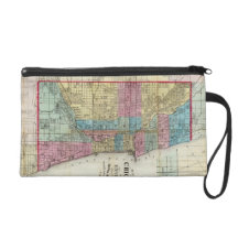 Vintage Map of Chicago (1869) Wristlet