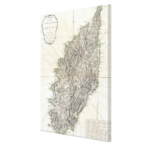 Vintage Map of Corsica (1794) Gallery Wrap Canvas