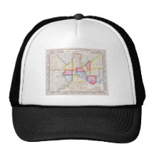 Vintage Map of Downtown Baltimore (1860) Hats