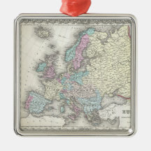 Vintage Map of Europe (1855) Christmas Ornament